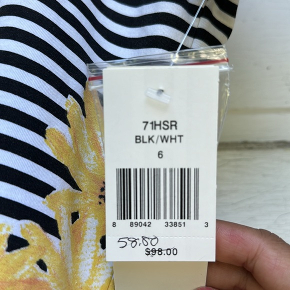 Stripes and Flowers mini dress sz 6 - Picture 10 of 10